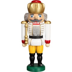 New in Box – Seiffener Volkskunst King White 9.8″ Nutcracker