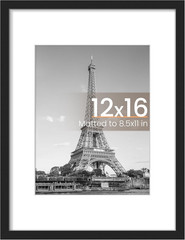 12X16 Picture Frame, Display Pictures 8.5X11 with Mat or 12 X 16 Without, Wall H