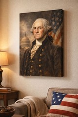 George Washington Canvas Print – Patriotic USA Wall Art, Founding Father Decor