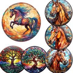 Suncatcher Colorful Stained Plastic Window Hanging Plastic Home Decor Ornament