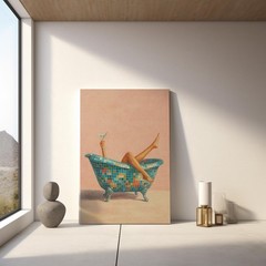 Funky Bathroom Wall Art Disco Ball Poster Retro Home Bar Decor