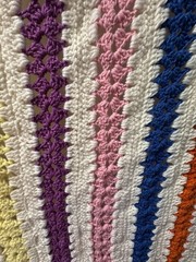 Handmade Crocheted Throw Blanket Multi Colors