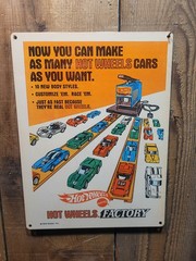 Vintage Hot wheels factory ad reproduction steel street sign kids room decor