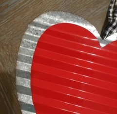 Valentines Day Galvanized Rustic Metal Sign Double Heart Gingham Bow 11.8”x11.8”