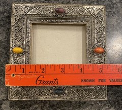 Small Metal Rustic Picture Frame Detailed Design Photo 3 x 3 Bohemian Hippie