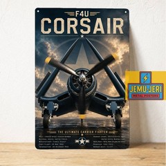 F4U Corsair Fighter Plane Metal Poster Tin Sign 20x30cm WWII Navy Aviation Decor