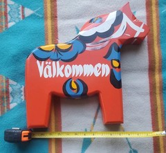 Swedish Dala Horse Sign-Valkommen/Anderson- 14 x 15 inches-Large