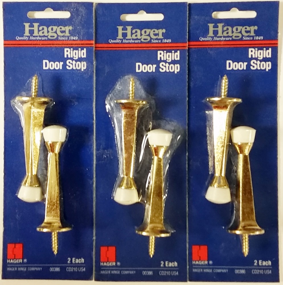 Hager CD210-US4 Rigid Door Stop Brass Finish 3″ Length 6 Pack
