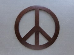 Peace Sign Symbol Plasma Cut Metal Wall Art 8″ Dia Different Colors Available
