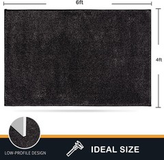 Easy Care Area Rug 4ft x 6ft, Non-Slip Machine Washable Entryway Rug, Dog Door