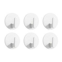 6-Pack Multipurpose Wall Hooks – Adhesive Key Holder, Wall Mounted, Stick-On