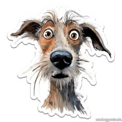 Cute Dog Big Eyes, Vinyl Decal Sticker, Indoor Outdoor, 3 Sizes, #12526