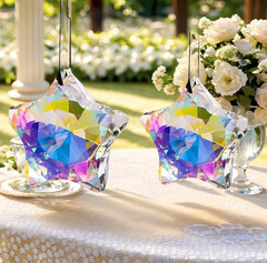 2pcs Crystal Sun Catcher Prism Pendant Rainbow Window Hanging Ornament – NEW