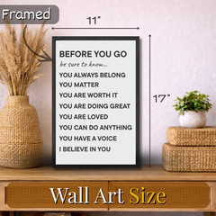 Kids Affirmation Wall Art Framed Poster 11×17 Gift for Classroom Wall Art