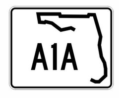 Florida A1A Sticker Decal R1079 Highway Sign