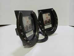 Nordic Forge Custom Made Picture Frame Real Horse Shoes & Nails Western Country