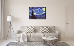 Black Framed Canvas Print Van Gogh Painting Wall Art Home Decor Starry Night