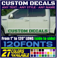 Custom Made WINDSHIELD Decal Sticker Vinyl For Car, Truck, RV ANY TEXT (13