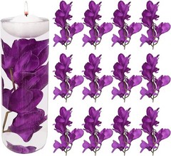 12 Pcs Purple Artificial Orchid Flower for Floating Candle Centerpieces, Faux…