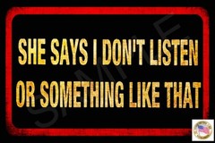 *MEN DON’T LISTEN* METAL SIGN 8X12 MAN CAVE FUNNY BAR PUB HAPPY HOUR GARAGE