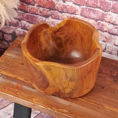 Teak Fruit Bowl Reclaimed Teak 8.3» Tall Solid Teak Root Bowl Home Decor