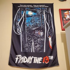 Friday the 13th banner 2×3 foot tapestry 80s VHS horror movies Jason Voorhees