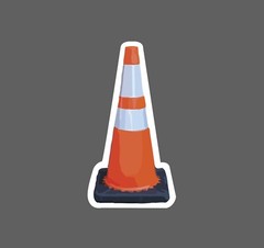Traffic Cone Sticker Construction Waterproof -Buy Any 4 For $1.75 EACH Storewide