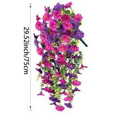 1P 75cm Artificial Flowers, Plastic Plants for Outdoor Indoor Hanging Decoration