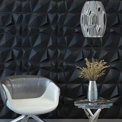 10PCS 3D Wall Panels Diamond Design Textured Accent PVC Wall Background Decor