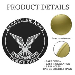 Rhodesian Army Selous Scouts Logo Vintage Style Round Metal Sign 11.8″ FREE SHIP