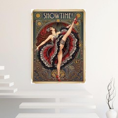 Vintage Cabaret Dancer Wall Art Print, Art Nouveau Showgirl Poster
