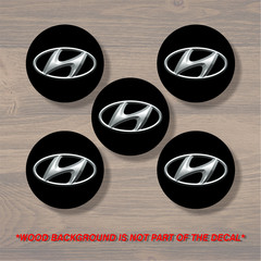 Hyundai Wheel Center Cap Overlay x5, Vinyl Decal Sticker