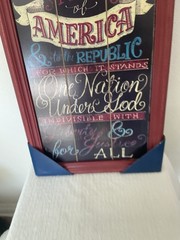Pier 1 Patriotic Pledge Of Allegiance Framed Picture 12-3/4” X 24-1/2” Brand New
