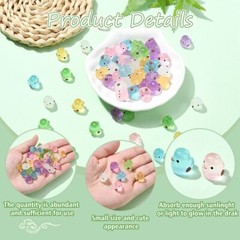 60x Luminous Resin Chicks Glow in The Dark Figurines for Landscape Jewelry Decor