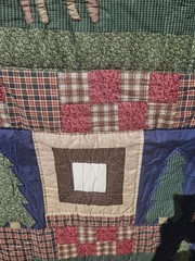 Rustic Cabin Lodge Patchwork Quilt Throw Moose Fish Pine Tree Applique 50×58