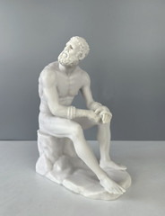 Boxer at Rest Sculpture, 25cm/9.8″, Roman Statue, Greek Statue, Statue Decor