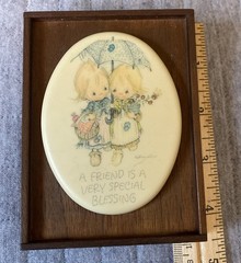 Little Gallery Walnut Frame Hallmark A Friend Is A Very Special Blessing 1970s