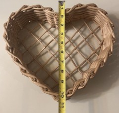 Large Heart Wicker Wall Basket Rustic Boho Farmhouse Cottagecore Decor