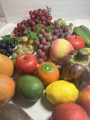 Lot Of 21 Pcs Faux Realistic Fruits, Mixed Materials