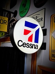 Cessna Round LED Light Box | USB Powered Aviation Wall Sign | RGB Option