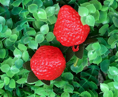 18PCS Plastic Artificial Red Strawberries Fake Lifelike Simulation Realistic Str