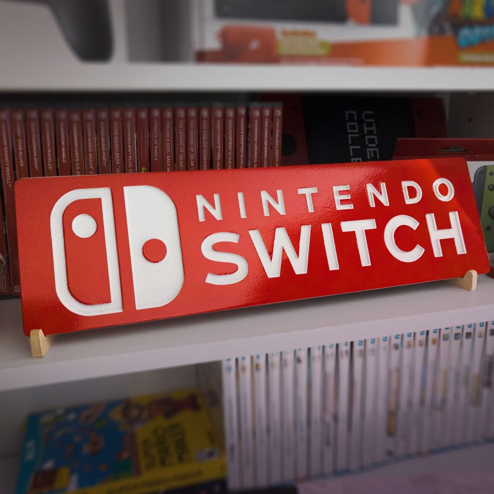Large Engraved Nintendo Switch Logo Video Game Wall Art Collectable