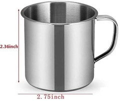 6Pcs/Set 6 CM / 2.36 Inch Stainless Steel Coffee Cup 4 oz Stainless Steel Esp…