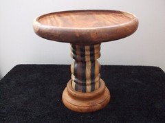 Elegant Wooden Stand 7.5in Tall x 7.75″ diameter, Made in India