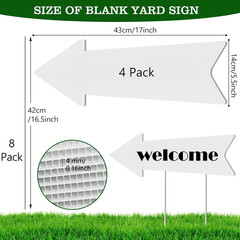 Customizable Directional Arrow Signs with Stakes – 4 Pack, 17×6 Inches