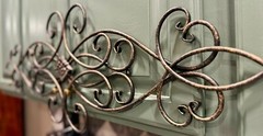 Large Decorative Tuscan Rustic Old World Scroll Wrought Iron Wall Grille Art 37″