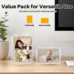 2×3 Picture Frame, 3 Packs Acrylic Mini Frames 2.5×3.5 inches Magnetic Wallet…