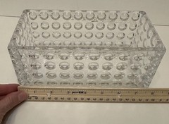 STUNNING Bubble Design Modern Clear Glass Rectangle Storage Vase planter Decor