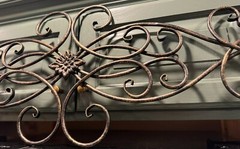 Large Decorative Tuscan Rustic Old World Scroll Wrought Iron Wall Grille Art 37″