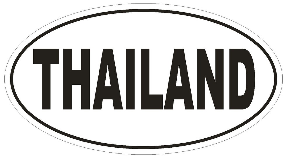 Thailand Oval Bumper Sticker or Helmet Sticker D2270 Euro Oval Country Code
